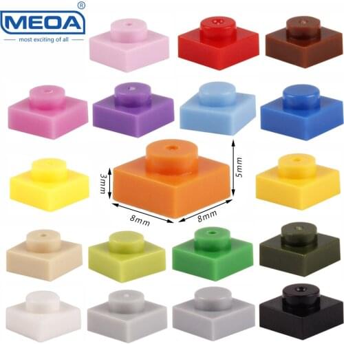 MEOA Building Blocks Spare Parts 1X1 Lower Bricks Small Blocks 100% Compatible DIY Assemble Toy for Adult Children 100g=500pcs