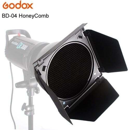 Studio Flash Strobe Honeycomb Barn Door Grid with 4 Colors Filter Gels Kits for Godox TC series #BD-04