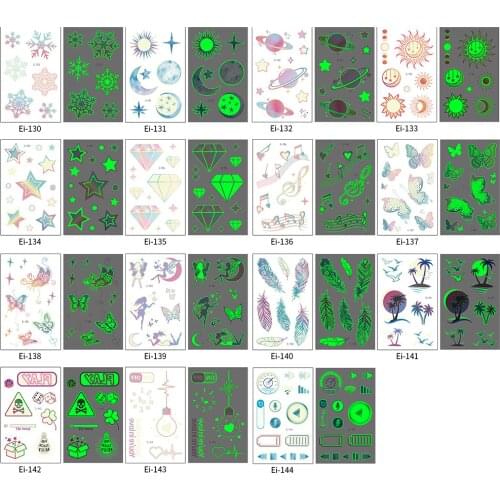 Luminous Snowflake Butterfly Angel Kids Tattoo Stickers Cartoon Fun Stickers Temporary Tattoo for Child Christmas Decoration