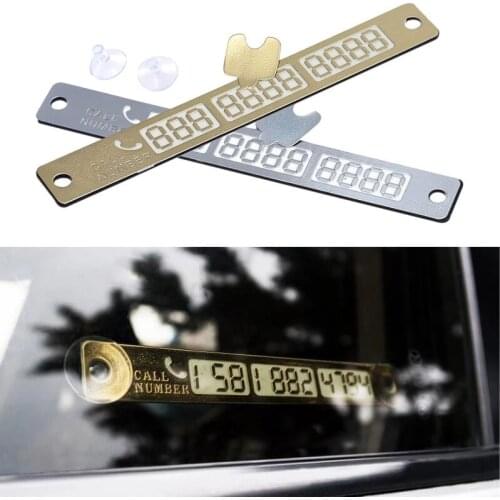 Car Styling Telephone Number Card Sticker 15*2cm Night Luminous Temporary Car Parking Card Plate Suckers Phone Number Card