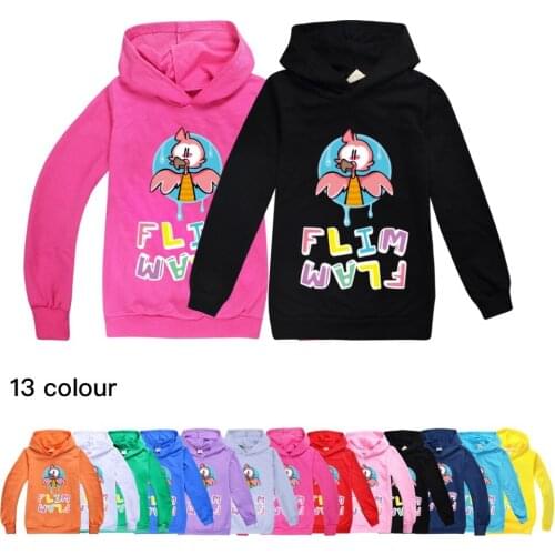 Flamingo Flim Flam Hoodies for Teen Girls Children Hoodies Coat Long Pullover Sweatshirt Tracksuit Family Halloween Clothes