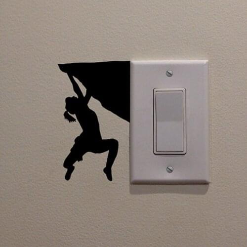 Rock Climbing Art Switch Sticker Living room Bedroom Decorative Wall Stickers Vinyl Waterproof Murals JG1952