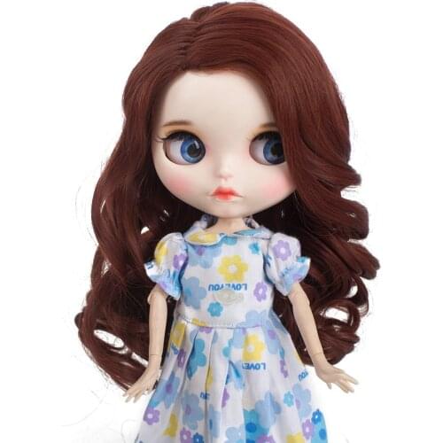 MUZIWIG Blyth Doll Hair Wig Long Braid Curly Hair DIY Doll Accessories Natural Color High Temperature Fiber Wavy Wig For Doll