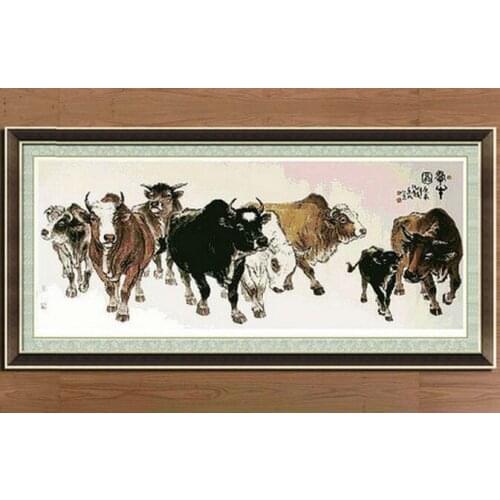 Embroidery Package Hot Sell Best Quality Cross Stitch Kits Eight Cattles Free Shipping
