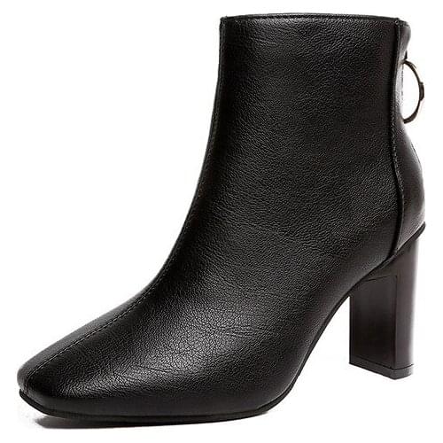 2021 Autumn Winter New Street Style Womens Boots Pointed Toe High Heel Slip-on Shallow Shoes with Platform Comfortable Non-slip