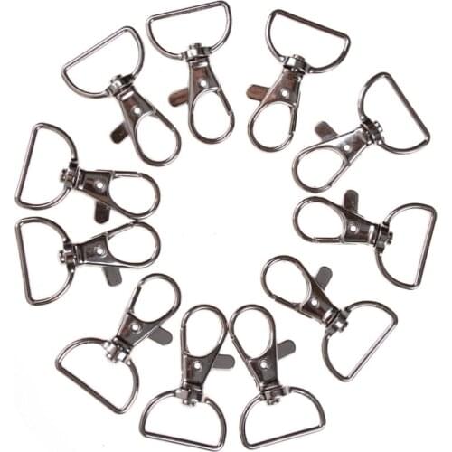 ZLinKJ 10pcs/set Metal Lanyard Hook Swivel Snap Hooks Key Chain Clasp Clips Lanyard Bag Hardware hot selling