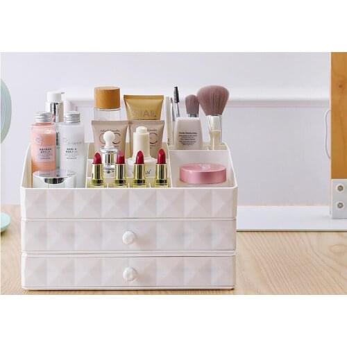 1PC 2 and 3 layer Plastic Makeup Drawers Storage Box Jewelry Container Make up Organizer Case Cosmetic Office Boxes OK 0696