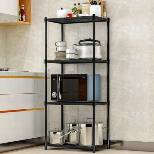 4 Layers Metal Storage Rack Multifunction Kitchen Organizer Shelf Home Luxurious Plate Microwave Holder