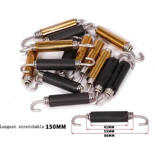 6PCS Universal Motorcycle Exhaust Spring Hooks Stainless Steel Front Middle Link Pipe Rotatable Metal Springs Laser Marke