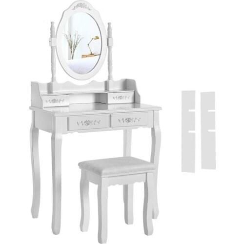 80x40x128cm Modern Minimalist Dressing Table With Stool Jewelry Mirror Makeup Mirror Cabinet For Holiday New Year Gift HWC