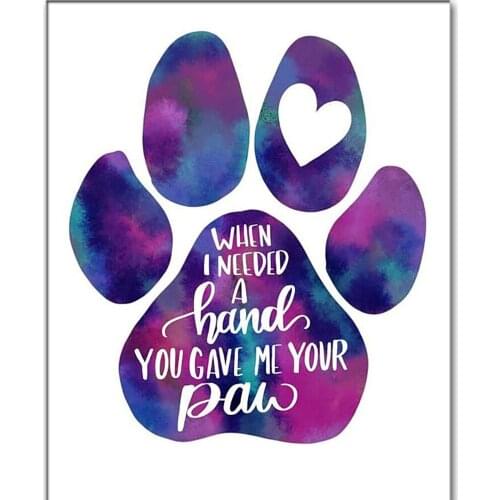 DIY 5D Diamond Painting Cross Stitch Embroidery Full Square / Round Drill Cartoon Dog Paw Rhinestone Mosaic Decor Gifts