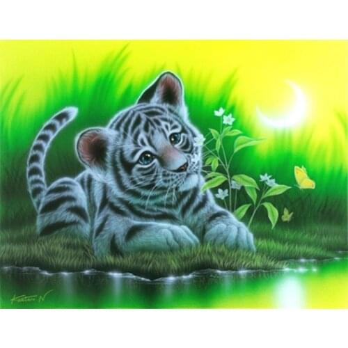 2018 Diy 5D tiger baby picture Needlework cross stitch diamond mosaic gift home decor diamond Painting Full diamond embroidery