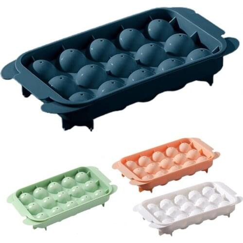 Non-stick Ice Ball Mold with Lid PP 15 Cavity DIY Ice Cube Mold Kitchen Tool Wear-resistant Making Molds Convenient Durable Tray