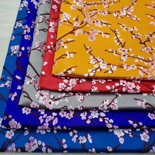 CF588 1meter Plum Blossom Chinese Silk Brocade Fabric Cheongsam Clothing Fabrics Silk Satin Plum Fabric For Handmade