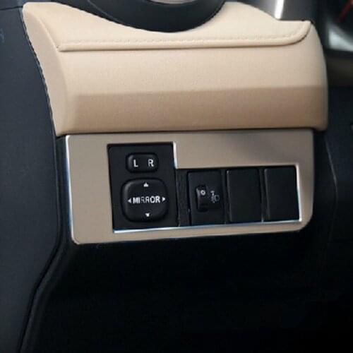 Car stainless steel mirror adjustment button decorative frame For Toyota RAV4 2013-2016