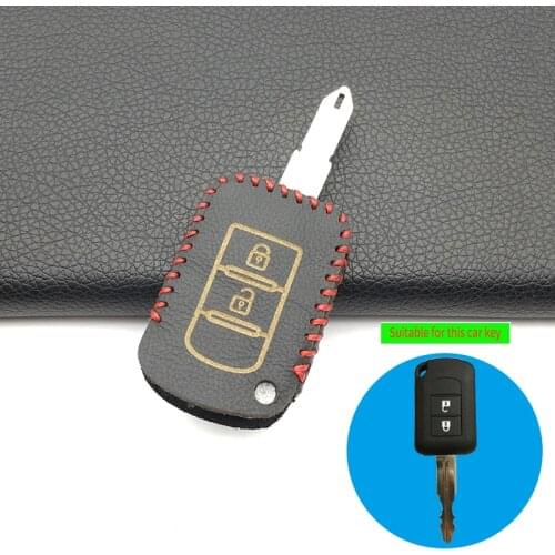 Remote Leather Car Key Case Key Cover for Mitsubishi ASX Outlander Lancer EX Galant Pajero 2016 2017 2 Buttons Key Protector