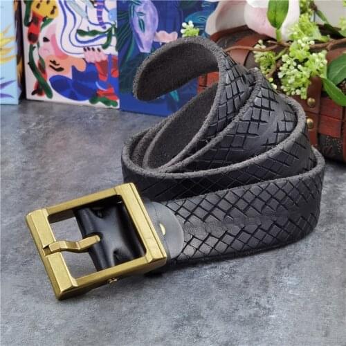 Designer Belt Carving Men Leather Belt Luxury Thick Men Belt Genuine Leather Ceinture Brass Belt Buckle Mens Belt MBT0599