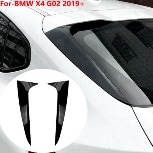 For BMW X4 G02 2019 2020 Car Exterior Parts Vertical Spoilera Rear Window Side Spoiler Canard Splitter Trim Cover Stickers