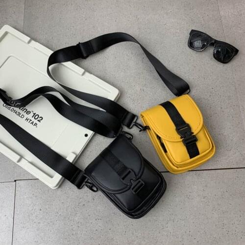 Leather Shoulder Bag Men 2021 Fashion Mini Crossbody Bags Solid Color Waterproof Travel Phone Pouch Purse Unisex Messenger Bag