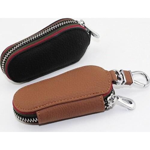Leather Car Key Case Holder Covers Universal Size Auto Keys Storage bag For Magotan Passat Toyata Ford BMW