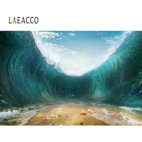 Laeacco Tropical Sea Water Roaring Surf Holiday Beach Baby Party Scenic Photographic Background Photo Backdrop For Photo Studio