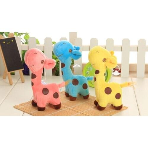 Cute 3Colors - 18CM Height Plush Giraffe , Stuffed Animal plush toy doll ; Sucker Window Pendant Toy doll , Wedding Gift Toys