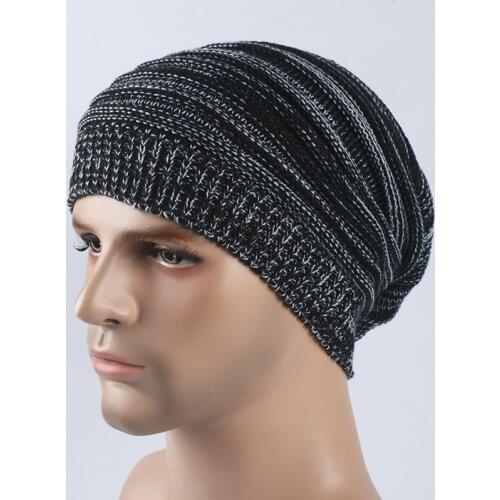 Men Women Double Color Knitted Beanies Caps Winter Autumn Warm Cover Pile Up Skullies Hats Unisex Elastic Windproof Hat