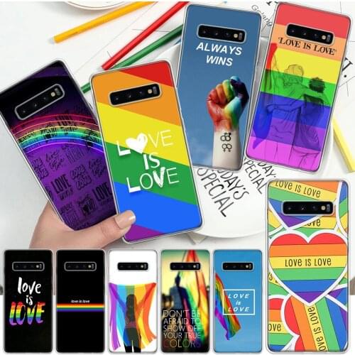 Love Is Love Gay Lesbian LGBT Rainbow Pride Le Soft Cover Phone Case For Samsung Galaxy S10 S21 S20 FE S9 S8 S7 Note 10 9 8 Plus