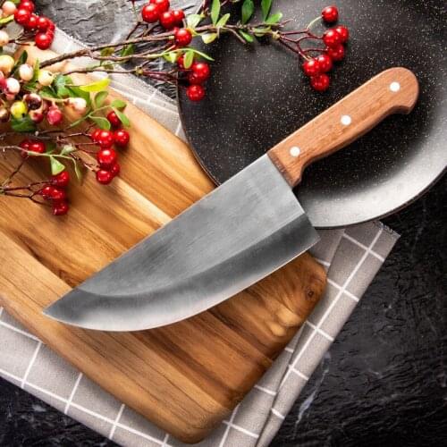 8" Butcher Knife Stainless Steel Cleaver Kitchen Knife Meat Slicing Vegetables Cutting Bone Chopping Chinese Boning Chef Knives