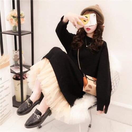 Autumn and Winter Dresses Women Sweater Fashion Loose Bottoming Shirt Plus Velvet Warm Mid-Length Woman Sweaters