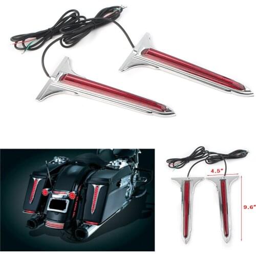 Pair Chrome LED Rear Saddlebag Accents Light Smoke Lens For Harley 1993-2010 2011 2012 2013 Touring models with hard saddlebags
