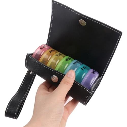 Portable 7 Day Mini Weekly Tablet Pill Medicine Box Holder Storage Organizer Container Case Pill Box Splitters Travel Pill Box