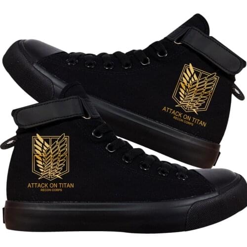 Unisex Anime Cos Attack on Titan Jiyuu no Tsubasa gilding Casual Canvas Shoes plimsolls Flats Sneakers