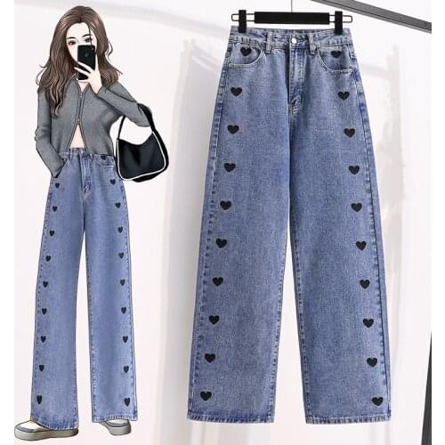 Straight Plus Size Ladies High Waisted Trousers WomenS Denim Clothing Fashion Spring Summer Autumn Jeans Pants 5Xl Large 2021