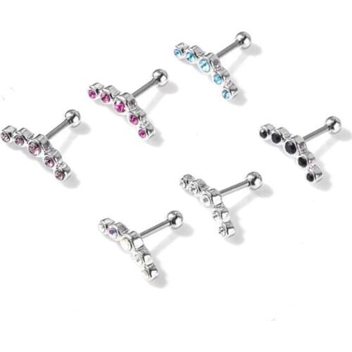 JINGLANG Crystal Belly Button Piercing Navel Bar Stud Retainer Piercing Dangle Small ear bone Earrings Piercing Jewelry