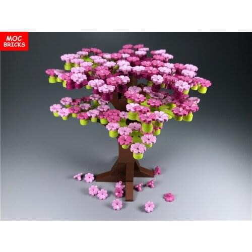 Set sale DIY Plant Cherry tree NO.2 Flower with 7 Thick Petals and Pin Building block toys for children Dolls Xmas gifts