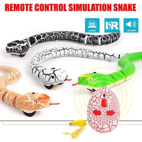 16 inches Realistic Remote Control RC Snake Toy with Shaped Infrared Contro Simulation Fast Moving Rechargeable Rattlesnake
