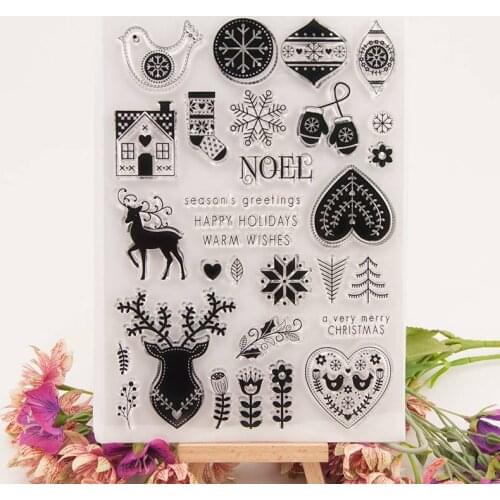 Christmas Transparent Clear Silicone Stamps for DIY Scrapbooking/Card Making/Kids Fun Decoration Supplies