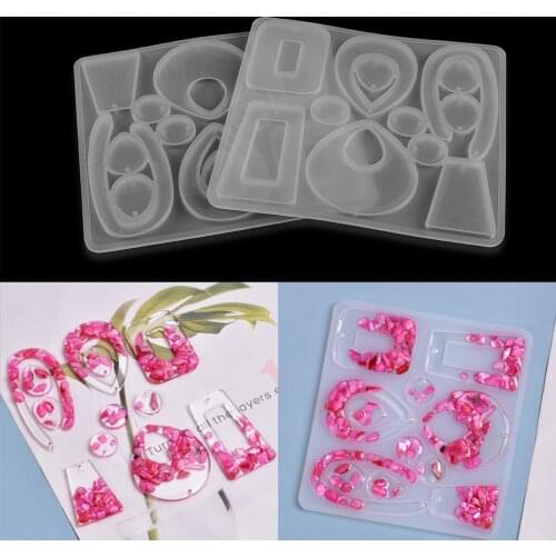 1Pcs Earrings pendants Silicone Molds Round Square Drop Epoxy Resin Casting Mould For DIY Jewelry Making Findings Accessories