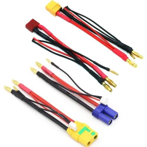 Silicone wire + 2S lithium battery model plug 4MM /2s balance head T/ XT60/EC5/XT90S charging wire connect line For DIY model