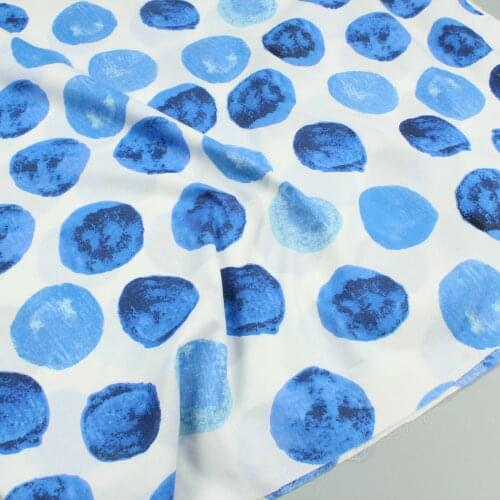 Blue Polka Dot Fabric for Dress 100% Cotton Fabric Patchwork Fabric 50x140cm