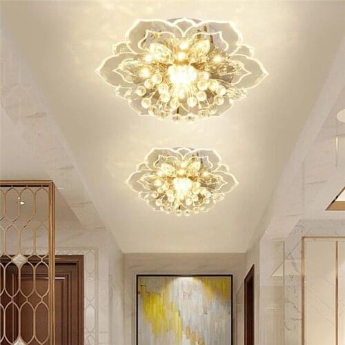 Modern LED Crystal Ceiling Light For Hallway Living Room Lamp Bedroom Kitchen Colorful 9W LED Ceiling Lamp Corridors Light