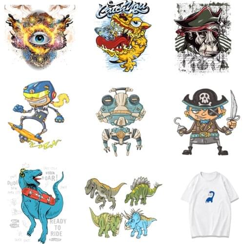 Iron-on Transfers for Clothing Patches Clorhing Stickers T-shirt Stripes Diy Punk Patch Vinyle Adhesive Flex Fusible Transfer A