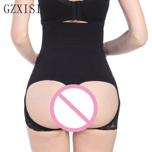 High Waist Butt Lifter Pants Sexy Slimming Hollow Out Lace Underwear Buttocks Briefs Enhancer Shaperwear Control Panties