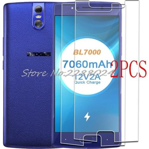 2PCS FOR Doogee BL7000 Tempered Glass Protective on Doogee BL7000 5.5" Screen Protector Glass Film Cover