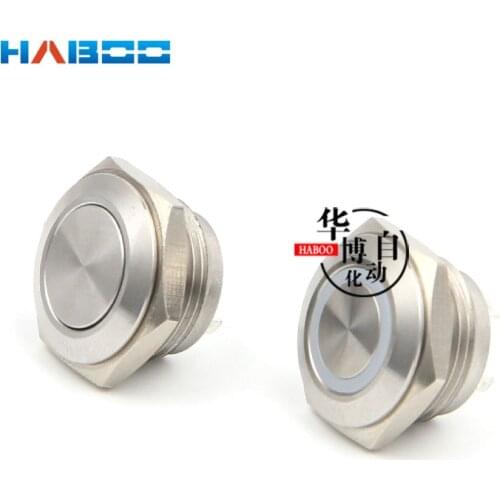 1PCS packing 16mm push button swich momentary flat ring head lighting switch