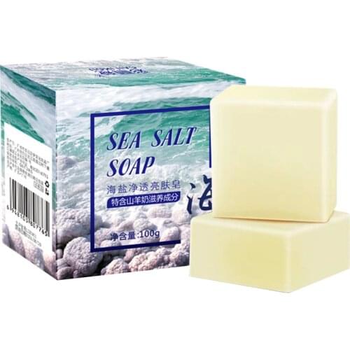 100g Pimple Pore Acne Remove Sea Salt Soap Cleaner Moisturizing Milk Soap Face Care Wash Basis Supplies
