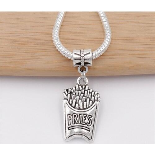 Classic beads 20pcs/lot French fries charm fit bracelet pendants for diy jewelry making