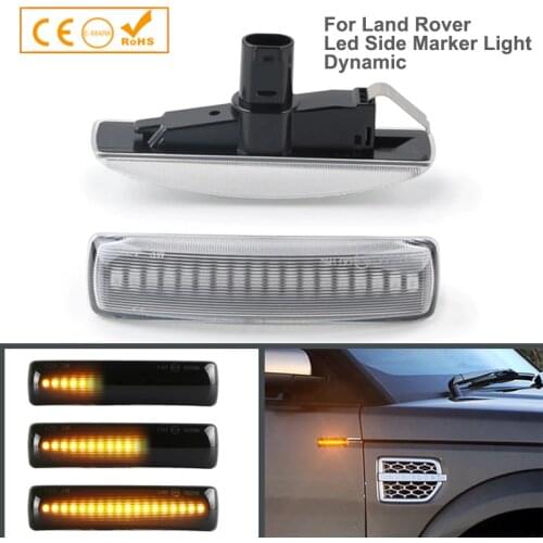2Pcs Dynamic LED Side Marker Turn Signal Lights Lamp For Land Rover Range Rover Sport Freeland Discovery 3 4 LR2 LR3 LR4 L359