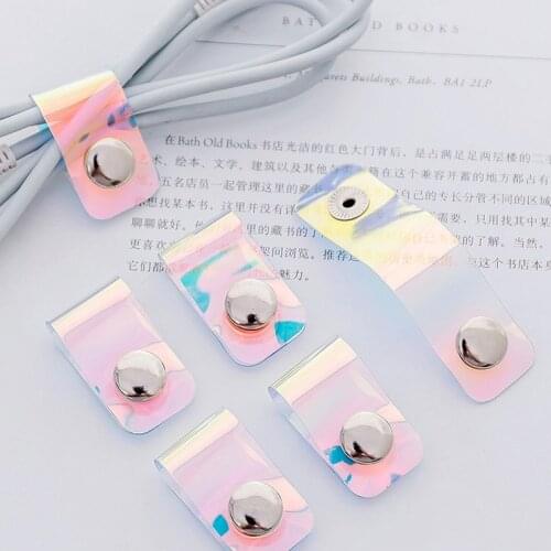 3pcs/lot PVC Transparent Data Cable Fixing Tie Strap Rope Protector Earphone Charging Line Storage Organizer Cable Winder